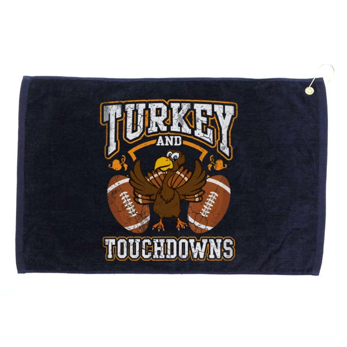 Thanksgiving Turkey And Touchdowns Football Grommeted Golf Towel