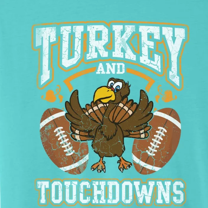 Thanksgiving Turkey And Touchdowns Football ChromaSoft Performance T-Shirt