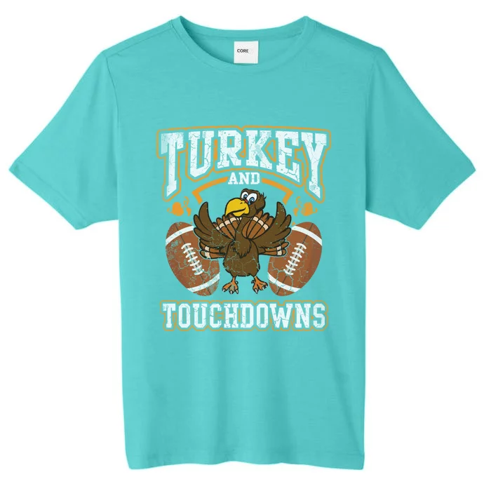 Thanksgiving Turkey And Touchdowns Football ChromaSoft Performance T-Shirt