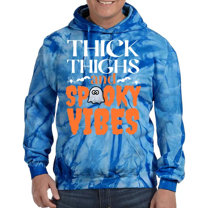 Thick Thighs And Spooky Vibes Halloween Costume Gift Tie Dye Hoodie