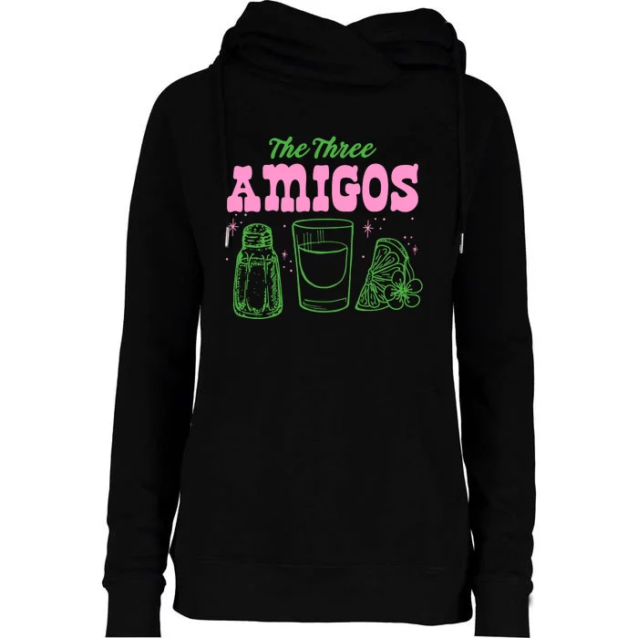 The Three Amigos Margarita Cocktail Womens Funnel Neck Pullover Hood