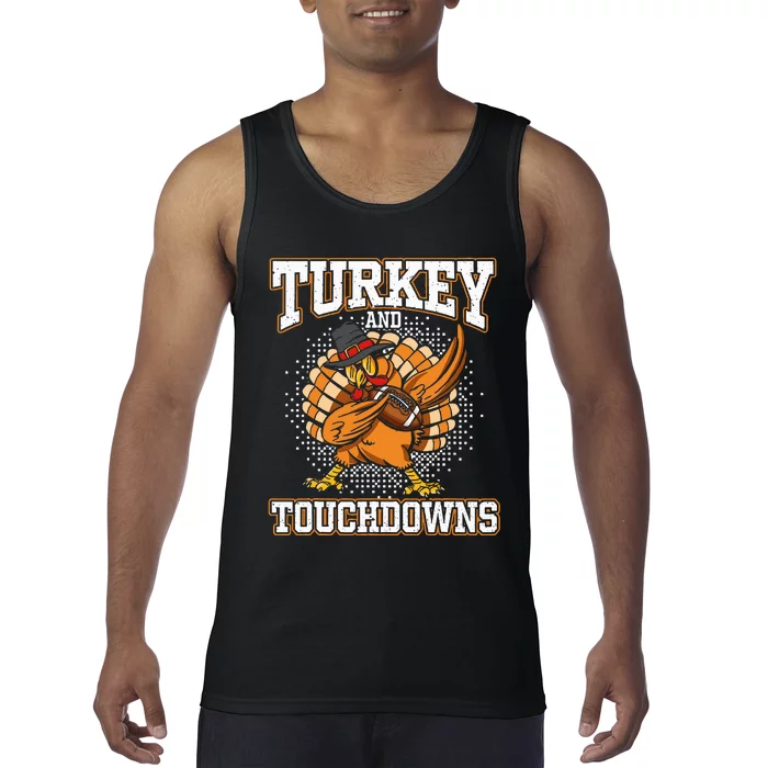 Thanksgiving Turkey And Touchdowns Football Tank Top