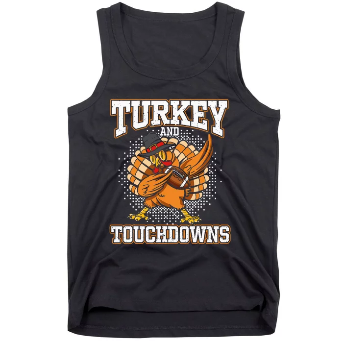 Thanksgiving Turkey And Touchdowns Football Tank Top