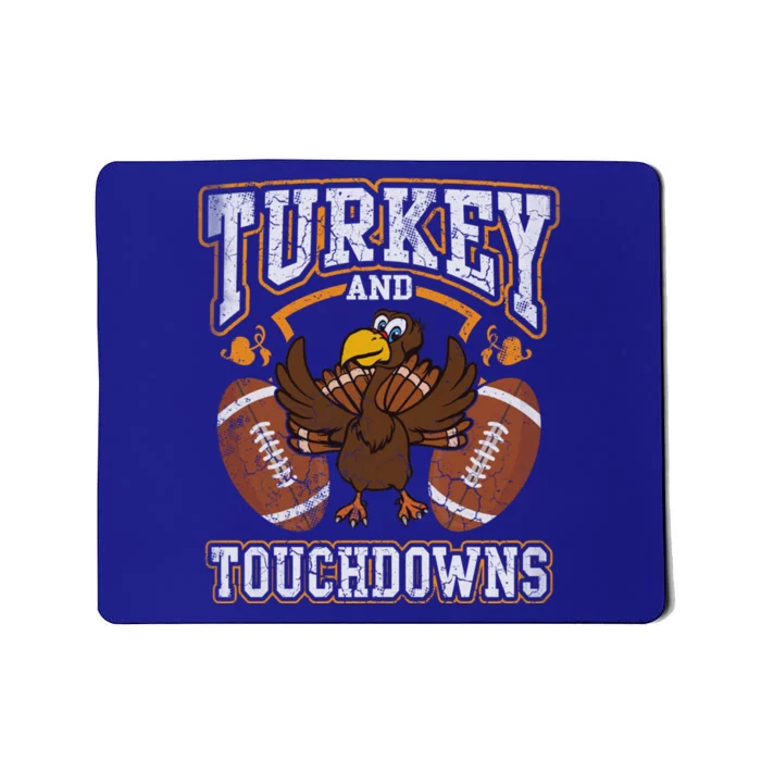 Thanksgiving Turkey And Touchdowns Football Gift Mousepad