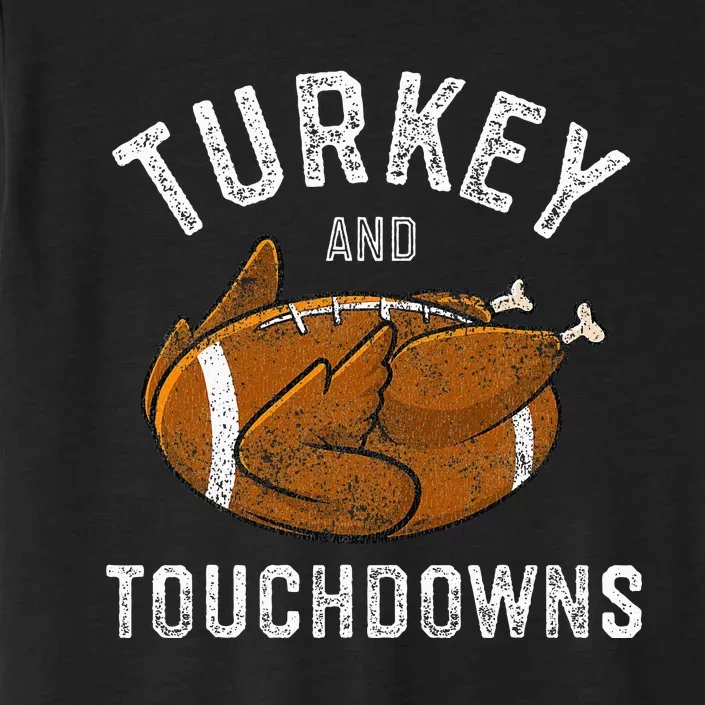 Thanksgiving Turkey And Touchdowns Football ChromaSoft Performance T-Shirt