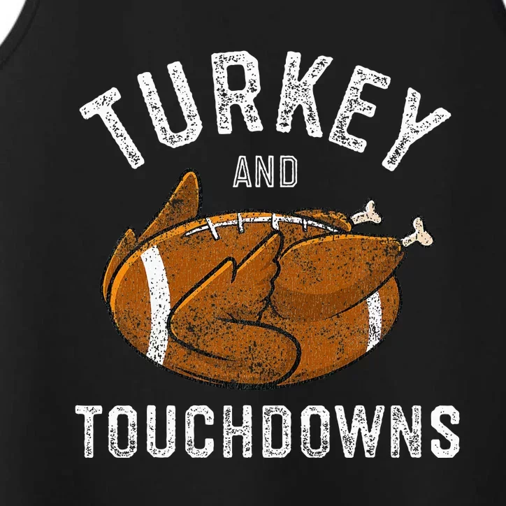 Thanksgiving Turkey And Touchdowns Football Performance Tank