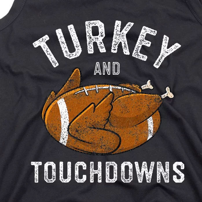 Thanksgiving Turkey And Touchdowns Football Tank Top