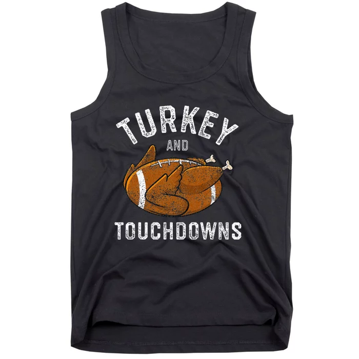 Thanksgiving Turkey And Touchdowns Football Tank Top