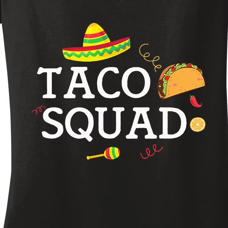 Taco Tuesday Apparel Taco Squad Women's V-Neck T-Shirt