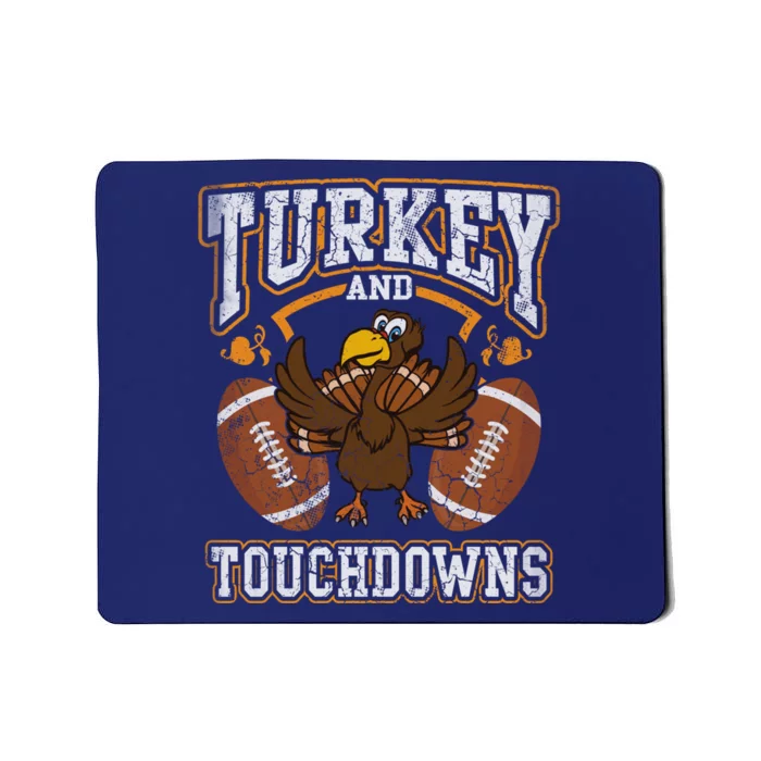 Thanksgiving Turkey And Touchdowns Football Mousepad