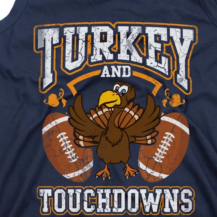 Thanksgiving Turkey And Touchdowns Football Tank Top