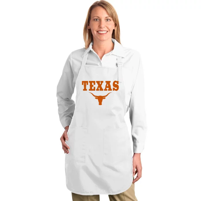 Texas Tx American Bull United States Full-Length Apron With Pocket