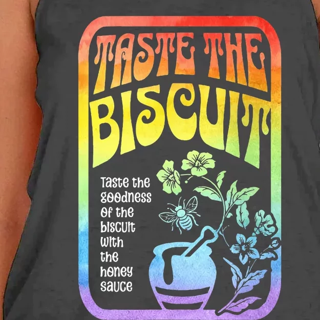 Taste The Biscuit Taste The Goodness Women's Knotted Racerback Tank