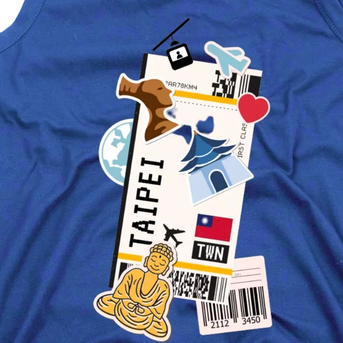 Taipei Taiwan Boarding Plane Airplane Ticket Travel Gift Tank Top