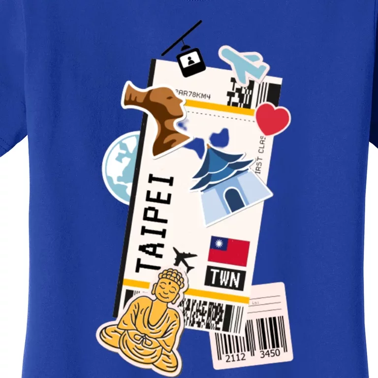 Taipei Taiwan Boarding Plane Airplane Ticket Travel Gift Women's T-Shirt