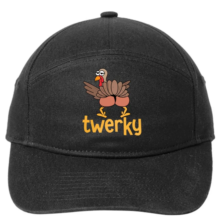 Twerky Turkey Butt Funny Thanksgiving 7-Panel Snapback Hat