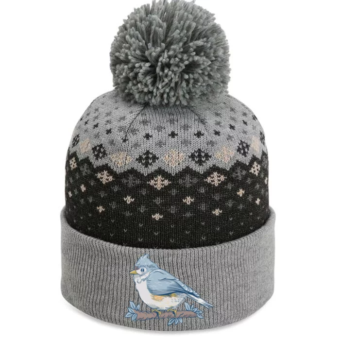 Tufted Titmouse Bird Cute Gift The Baniff Cuffed Pom Beanie