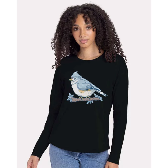 Tufted Titmouse Bird Cute Gift Womens Cotton Relaxed Long Sleeve T-Shirt