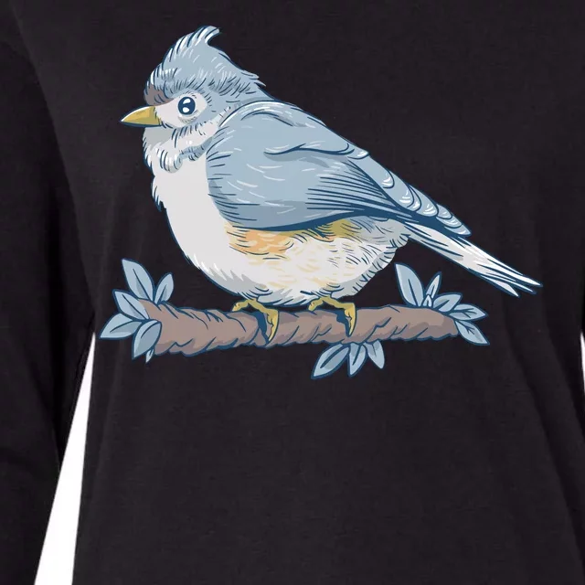 Tufted Titmouse Bird Cute Gift Womens Cotton Relaxed Long Sleeve T-Shirt