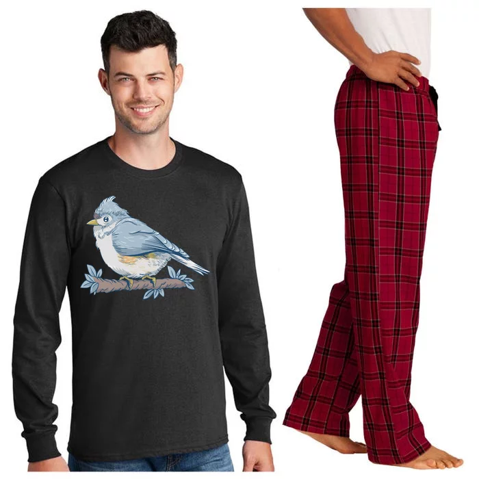 Tufted Titmouse Bird Cute Gift Long Sleeve Pajama Set