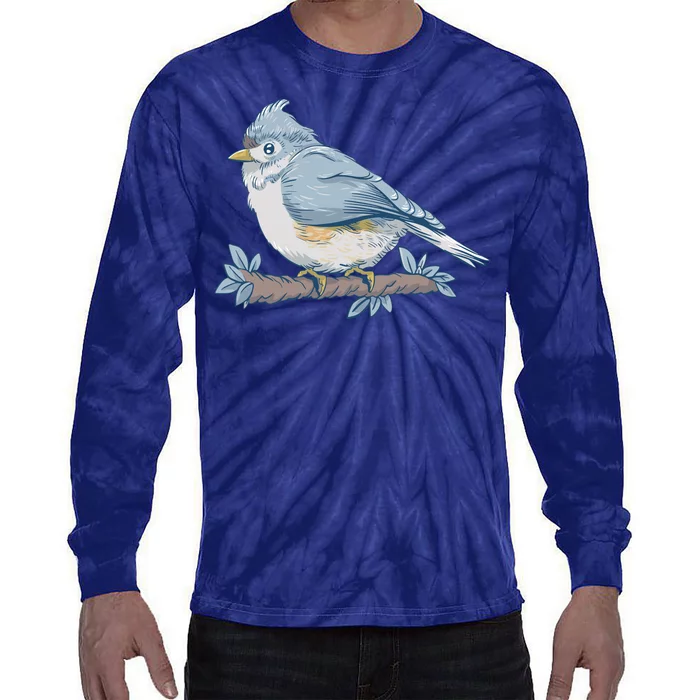 Tufted Titmouse Bird Cute Gift Tie-Dye Long Sleeve Shirt