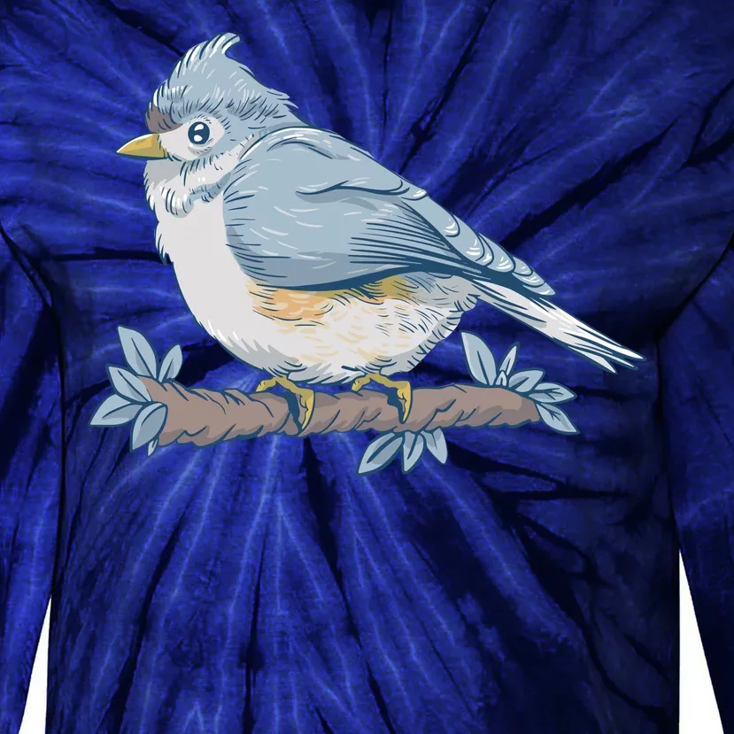 Tufted Titmouse Bird Cute Gift Tie-Dye Long Sleeve Shirt