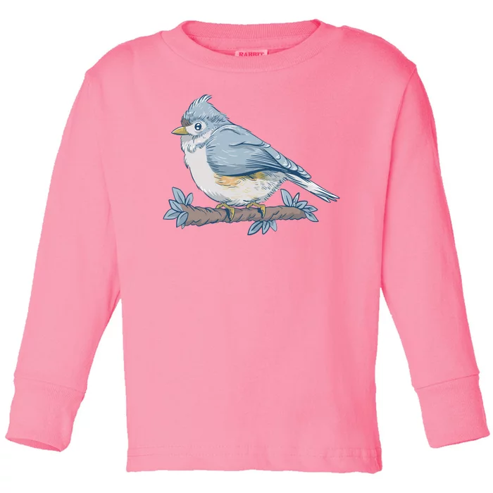 Tufted Titmouse Bird Cute Gift Toddler Long Sleeve Shirt