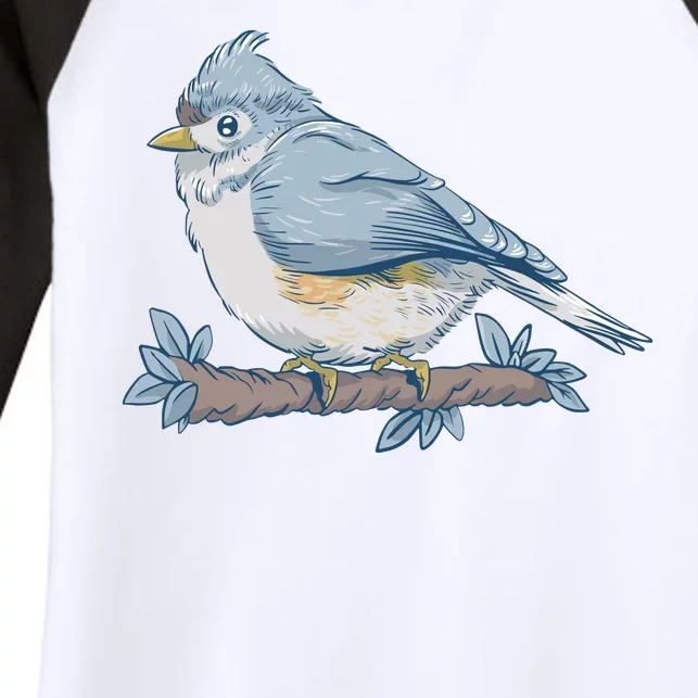 Tufted Titmouse Bird Cute Gift Women's Tri-Blend 3/4-Sleeve Raglan Shirt