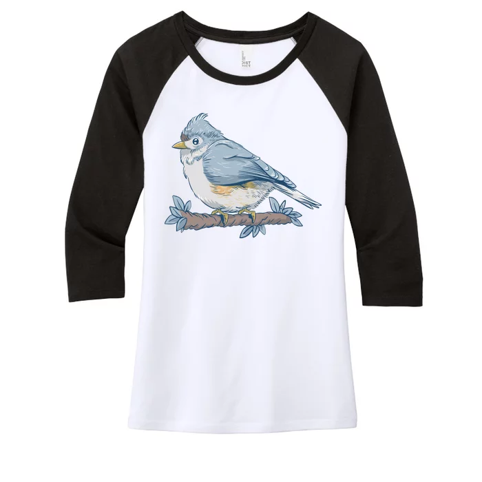 Tufted Titmouse Bird Cute Gift Women's Tri-Blend 3/4-Sleeve Raglan Shirt