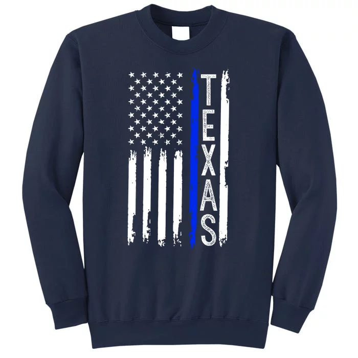 Texas Thin Blue Line Flag Police Design Sweatshirt