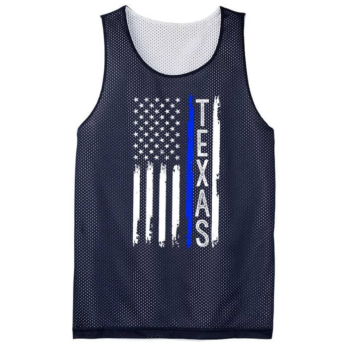 Texas Thin Blue Line Flag Police Design Mesh Reversible Basketball Jersey Tank