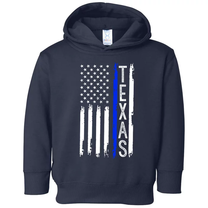 Texas Thin Blue Line Flag Police Design Toddler Hoodie