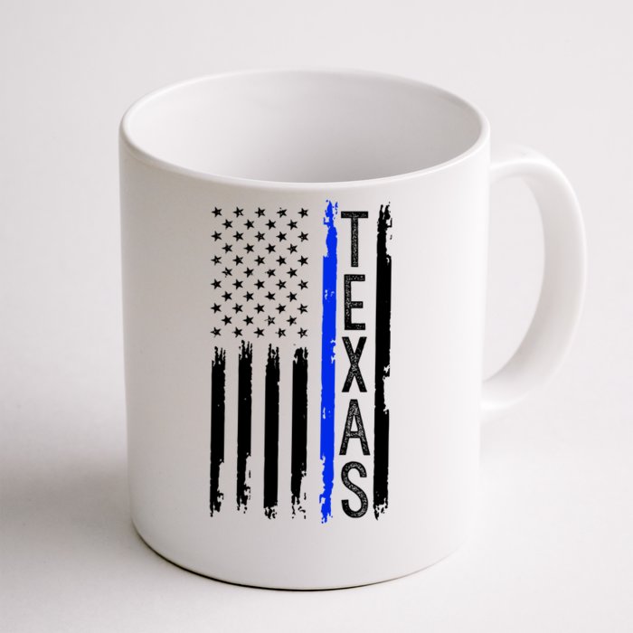 Texas Thin Blue Line Flag Police Design Front & Back Coffee Mug