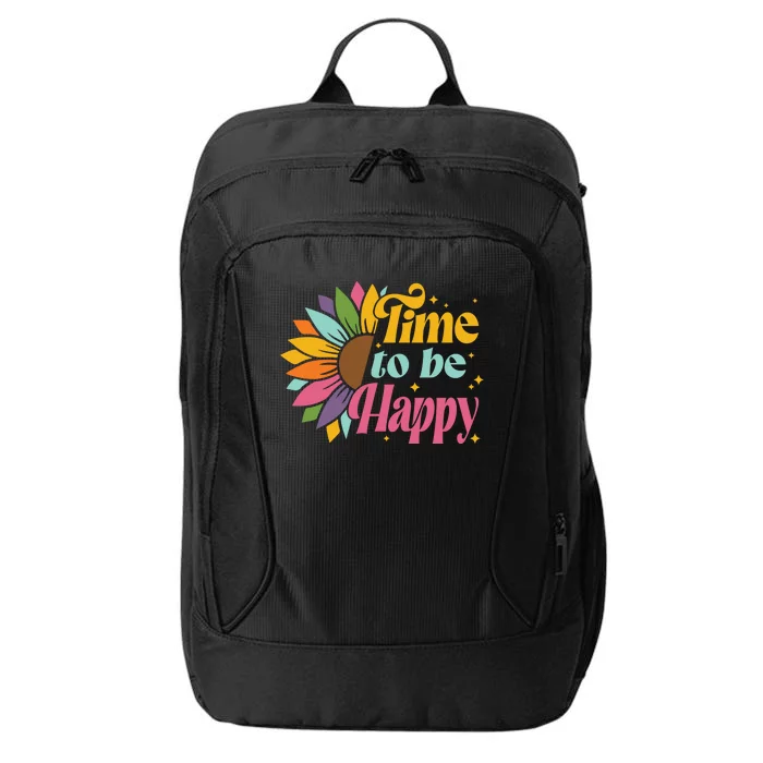 Time To Be Happy Colorful Sunflower City Backpack