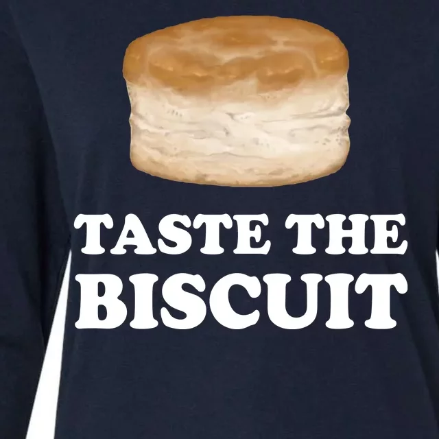 Taste The Biscuit Funny Meme Womens Cotton Relaxed Long Sleeve T-Shirt