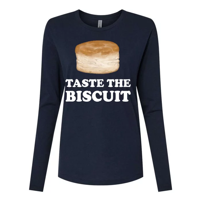 Taste The Biscuit Funny Meme Womens Cotton Relaxed Long Sleeve T-Shirt