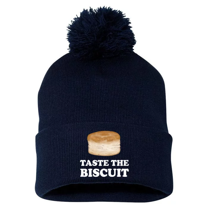 Taste The Biscuit Funny Meme Pom Pom 12in Knit Beanie