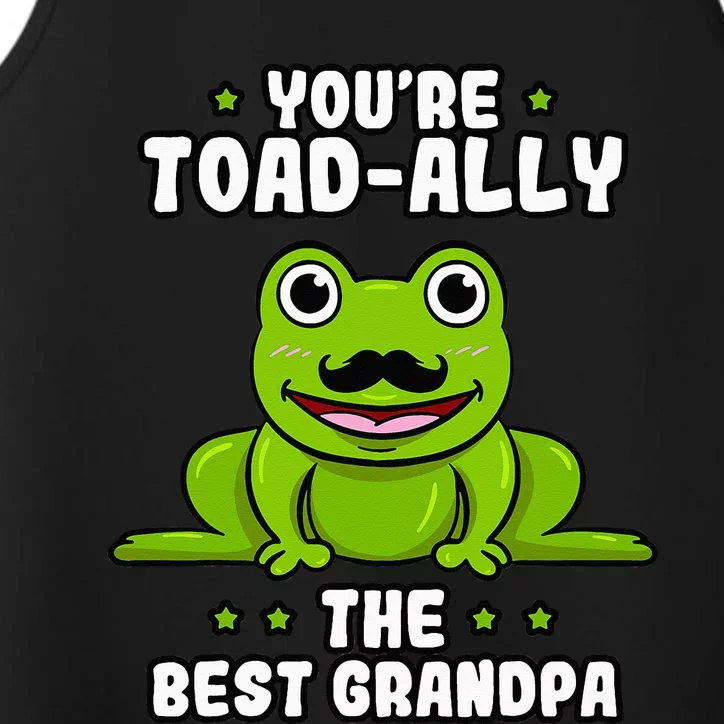 Toad-Ally The Best Grandpa Frog Lover Toad Grandfather Performance Tank