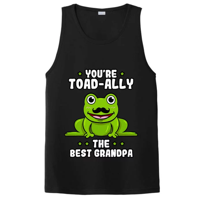 Toad-Ally The Best Grandpa Frog Lover Toad Grandfather Performance Tank