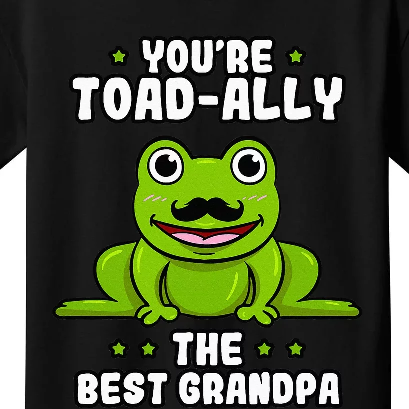 Toad-Ally The Best Grandpa Frog Lover Toad Grandfather Kids T-Shirt