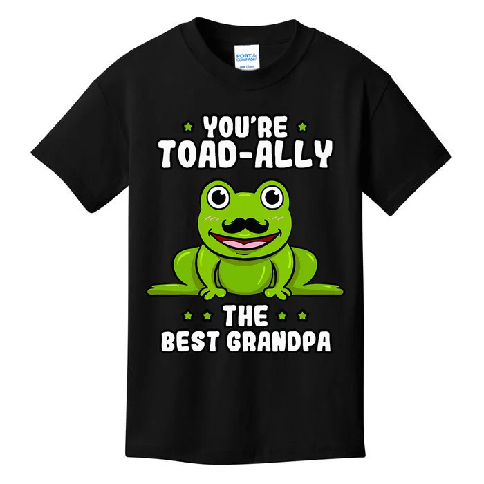 Toad-Ally The Best Grandpa Frog Lover Toad Grandfather Kids T-Shirt