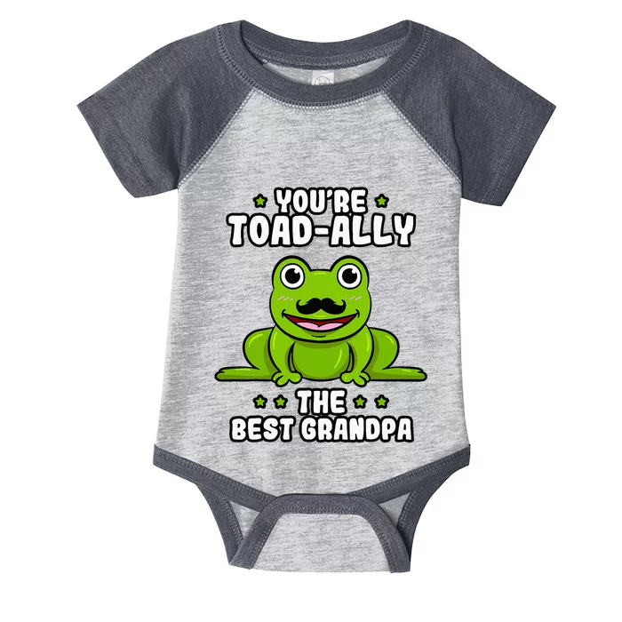 Toad-Ally The Best Grandpa Frog Lover Toad Grandfather Infant Baby Jersey Bodysuit