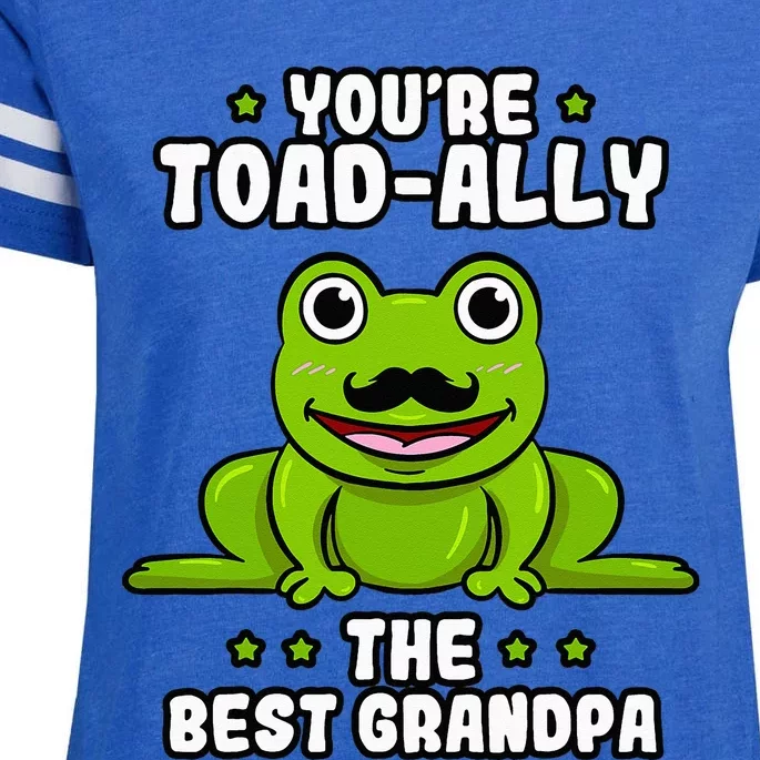 Toad-Ally The Best Grandpa Frog Lover Toad Grandfather Enza Ladies Jersey Football T-Shirt