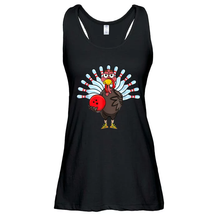 Thanksgiving Turkey Bowling Pin Matching Team Ladies Essential Flowy Tank