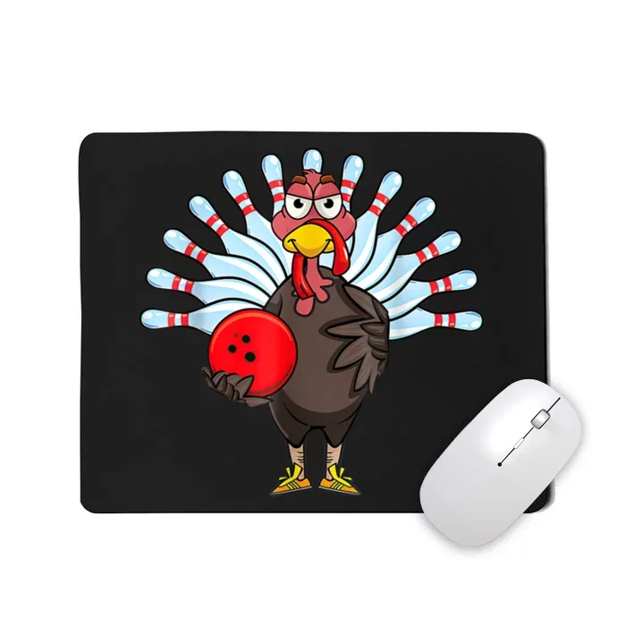 Thanksgiving Turkey Bowling Pin Matching Team Mousepad