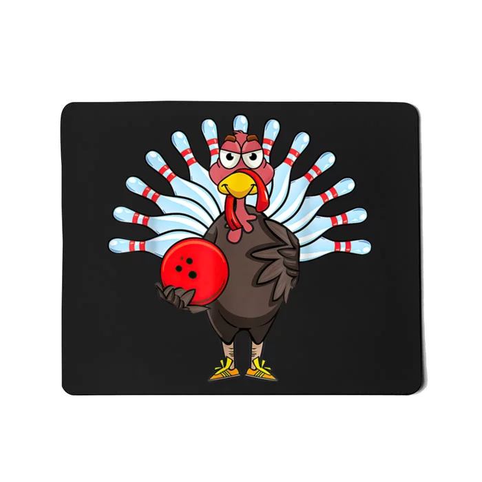 Thanksgiving Turkey Bowling Pin Matching Team Mousepad