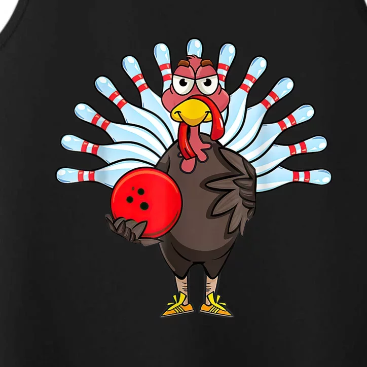 Thanksgiving Turkey Bowling Pin Matching Team Performance Tank