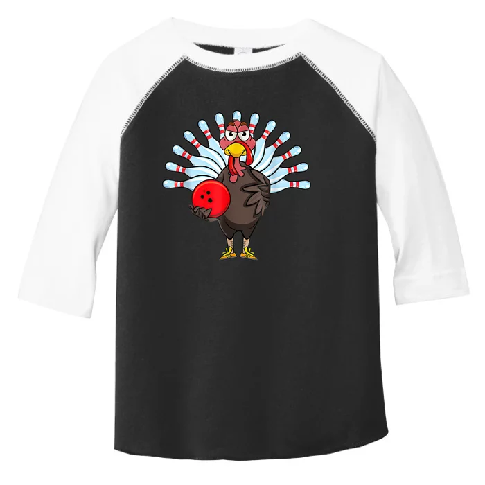 Thanksgiving Turkey Bowling Pin Matching Team Toddler Fine Jersey T-Shirt