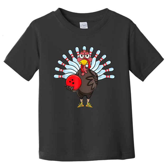 Thanksgiving Turkey Bowling Pin Matching Team Toddler T-Shirt