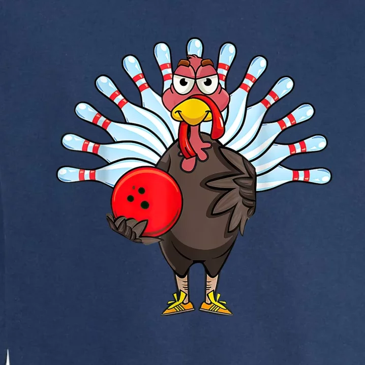 Thanksgiving Turkey Bowling Pin Matching Team Garment-Dyed Sweatshirt